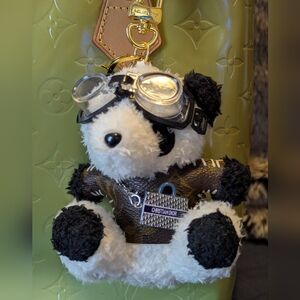 NEW UPCYCLED BAG CHARM/KEY CHAIN - PANDA PLUSH